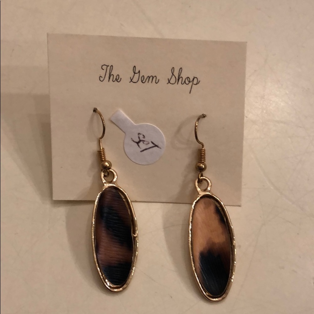 Leopard Pierced Dangling Earrings